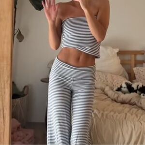 Striped Tube Top and Leggings Set